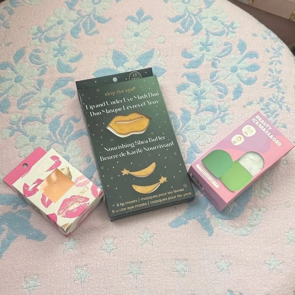 NWT Beauty Lot - 12 pc Lip and Eye Mask Set - Lip Mask & Ice Massager